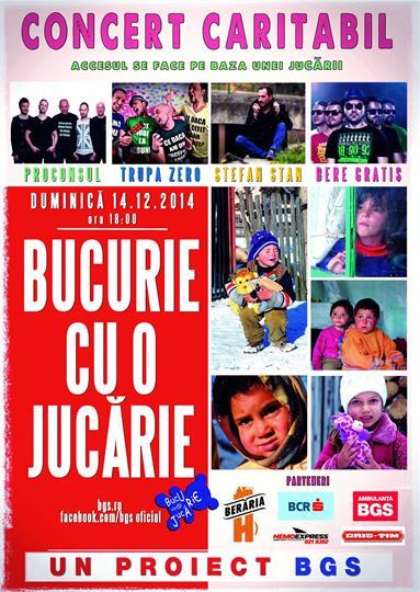Concert Bucurie cu o jucarie 2014 - Proconsul, Bere Gratis & more, duminică, 14 decembrie 2014 18:00, Beraria H